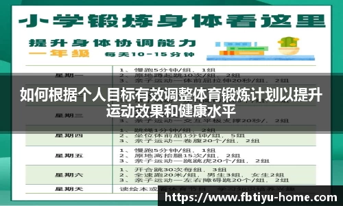 如何根据个人目标有效调整体育锻炼计划以提升运动效果和健康水平